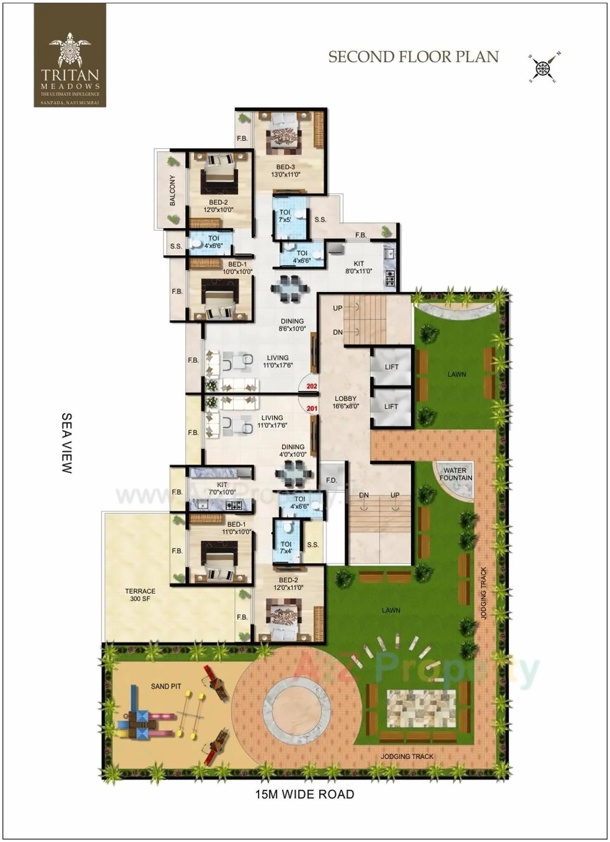 Layout of real estate project Tritan Meadows located at Navi-mumbai-m-corp, Thane, Maharashtra