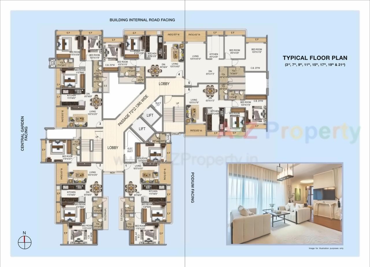 Layout of real estate project Triveni Majesta located at Adharwadi, Thane, Maharashtra
