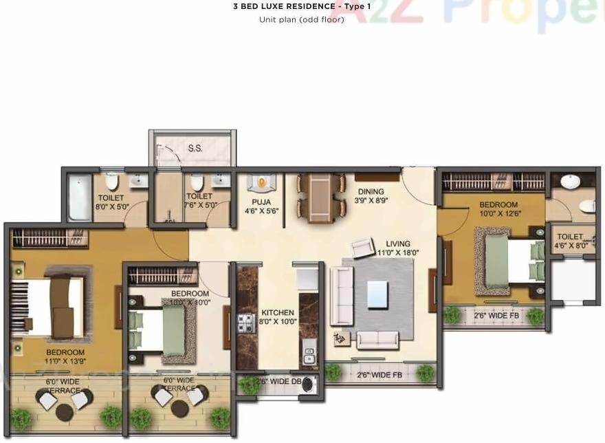 Layout of real estate project Tycoons Codename Goldmine Avenue located at Chikanghar, Thane, Maharashtra