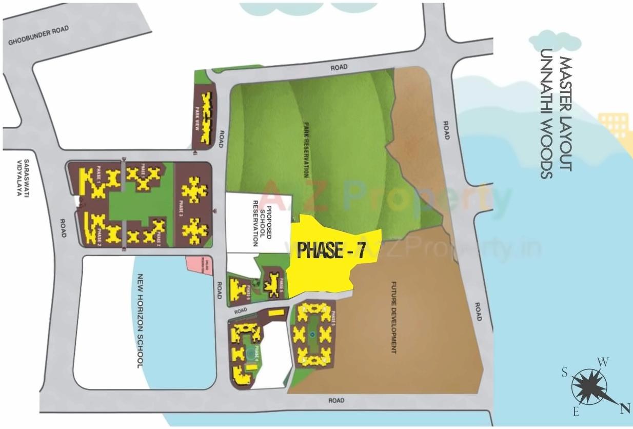 Layout of real estate project Unnathi Woods Ii located at Thane-m-corp, Thane, Maharashtra