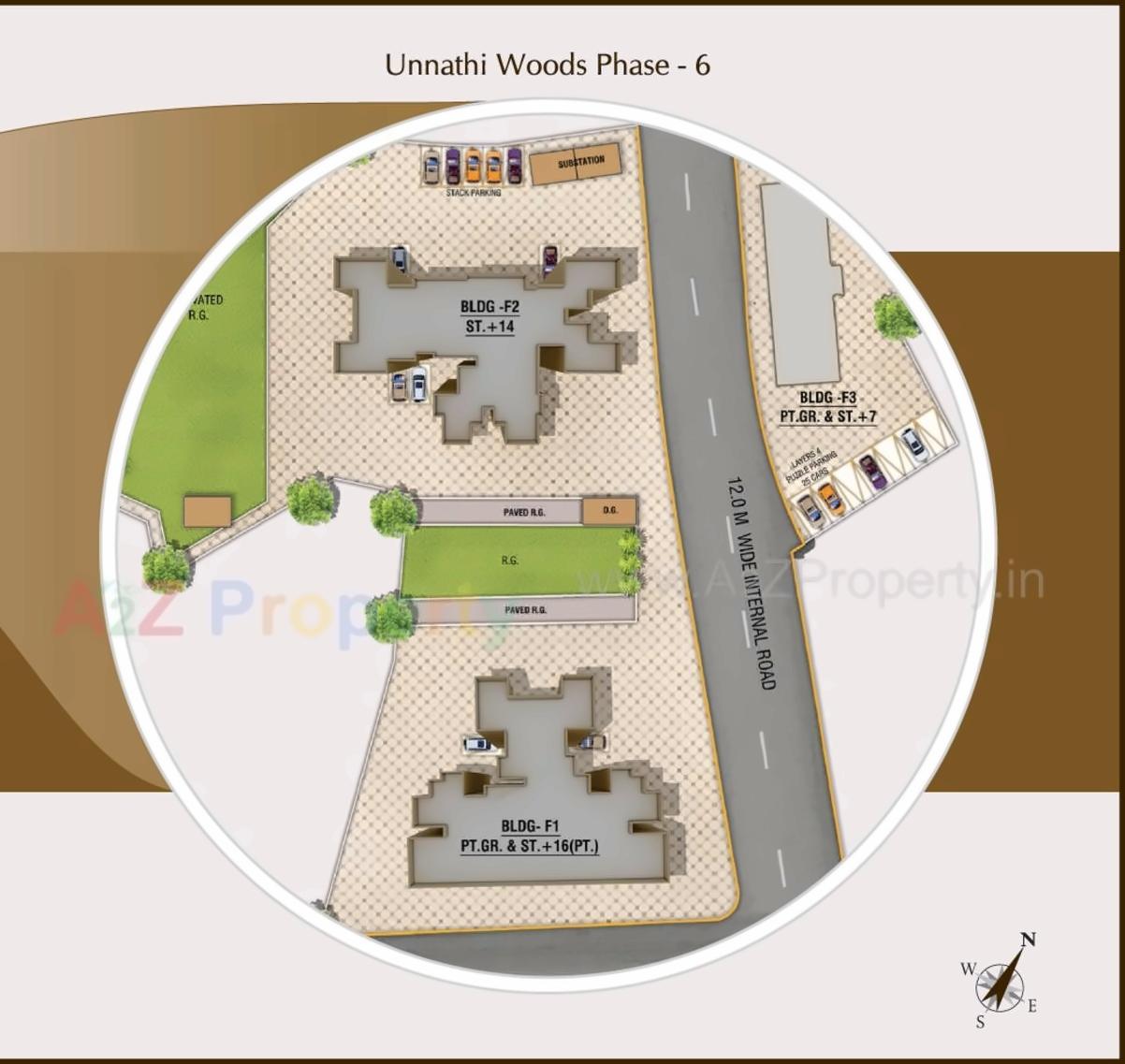Layout of real estate project Unnathi Woods located at Thane-m-corp, Thane, Maharashtra